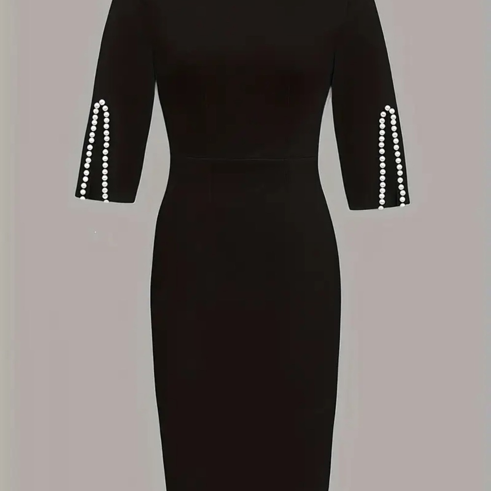 Elegant Black Midi Dress